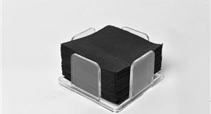 SERVILLETA 20*20 NEGRA 100S MICROPUNTO 24P