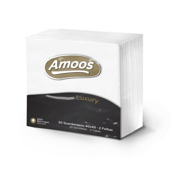 SERVILLETA 40*40 BLANCA 50S 2C PP AMOOS LUXURY 24P